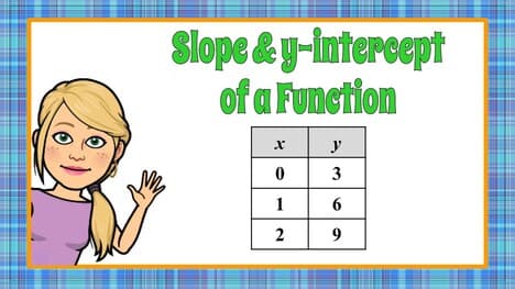 Identifying Slope and Y-Intercept of a Linear Function from a Table