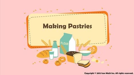 Making Pastries (Use visual models to solve word problems involving subtraction of fractions with like and unlike denominators)