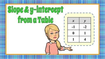 Finding Slope and Y-Intercept from a Table of Values