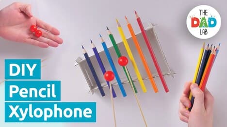 DIY Colour Pencil Xylophone