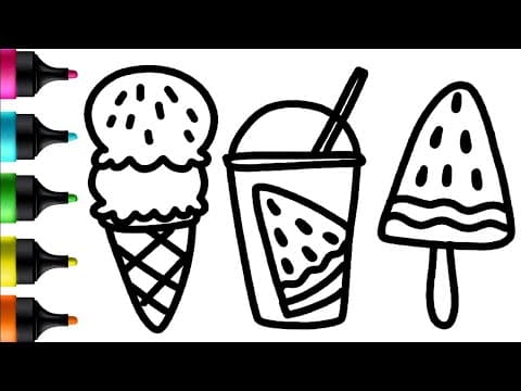 Sweet Delights: Ice Cream Drawing, Painting, Coloring Fun for Kids