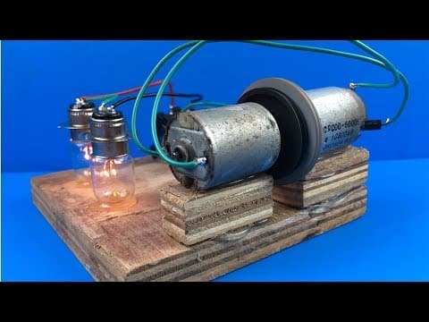 Free energy light bulbs generator self running machine using DC motors - Science experiment