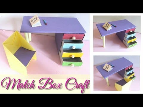 How to Make Mini study Table - Match Box Craft Idea