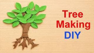 Tree Making craft ideas with paper and cardboard -diy - science project