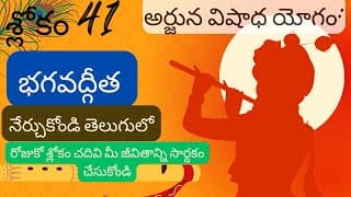 భగవద్గీత మొదటి అధ్యాయం 41వ శ్లోకం|chapter 1 verse 41|divine touch telugu|bhagavathgita in telugu