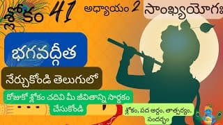 Bhagavad Gita chapter 2 verse 41||sankyayoga|| భగవద్గీత 2వ అధ్యాయం శ్లోకం 41|| divine touch telugu