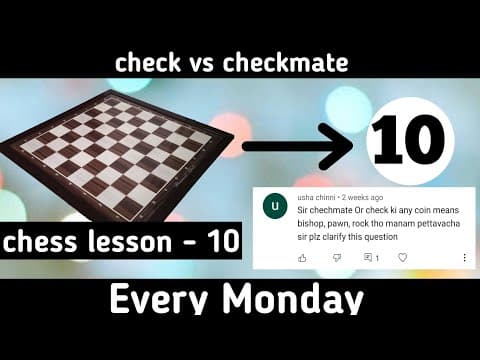 Chess lesson in telugu - check vs checkmate in telugu - chess beginners - learn game in telugu