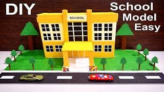 My SCHOOL Building MODEL (3d) Making Using CardBoard | DIY project | science project