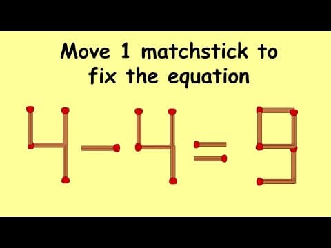 Fix 4-4=9 | Match Stick Puzzles part 31 | Puzzles with Answer