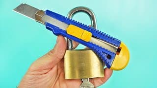 2 Ways How to open a lock without a key!  Not everyone knows the secret of a clerical knife