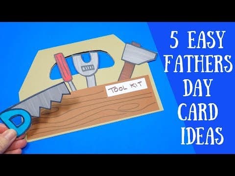 5 Easy Fathers Day Card Ideas | Paper Craft for Kids