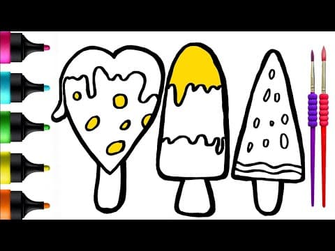 Yummy Ice Cream Drawing, Painting and Coloring for Kids, Toddlers