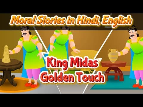 Golden Touch Greedy King Midas Story in Hindi English | Bedtime Moral Stories Hindi | Pebbles Hindi