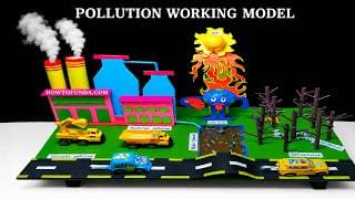 pollution working model science project water - air - land pollution - ozone deplition