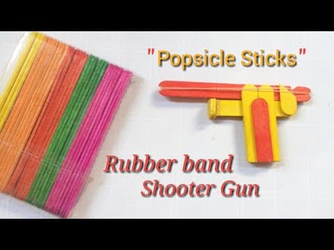 How to Make Popsicle Sticks Gun - DIY Rubber Band Shooter Gun - Ice cream sticks Craft