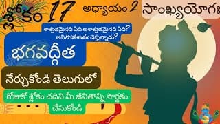 భగవద్గీత 2 వ అధ్యాయం 17 వ శ్లోకం || sankyayoga || bhagavadgita in telugu || divine touch telugu