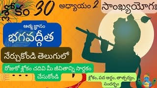Bhagavad Gita chapter 2 verse 30||sankyayoga|| భగవద్గీత 2వ అధ్యాయం శ్లోకం 30|| divine touch telugu