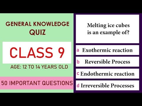Class 9 General Knowledge Quiz | 50 Important Questions