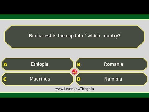 Countries & Capitals Quiz - Part 1415 - 12 Questions - World General Knowledge Quiz
