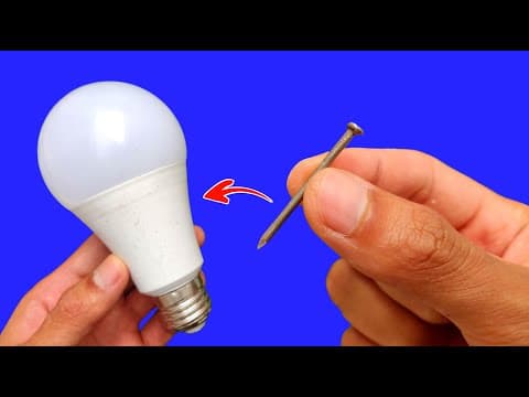 How to repair a broken LED Bulb with a Nail| Easy LED Light repair