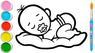 Sleeping Babies Drawing, Painting, Coloring for Kids and Toddlers | Basic Drawing Tips