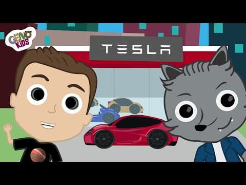 Elon Musk and Tesla SpaceX Cartoon for Kids