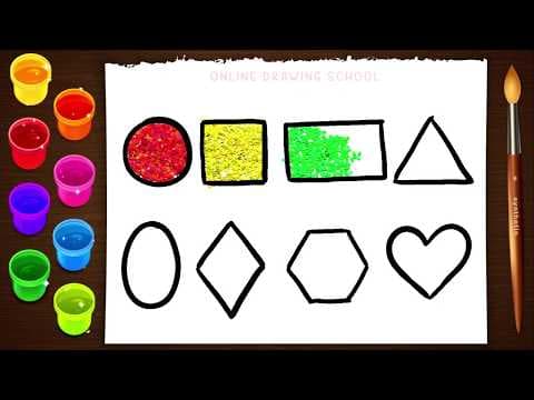 Easy shapes drawing for children   -   shapes drawing and coloring   -   Glitter shapes for children  -  Lesson 146