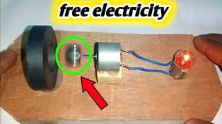 How to make convert energy from dc motor and magnet with bulb | Free electricity | science project