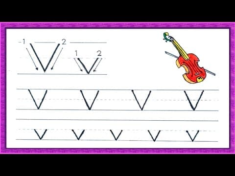 Tracing - tracing letter v - practice writing letter v - tracing letters for kids