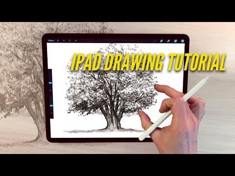 Ipad drawing tutorial - how to draw an oak tree