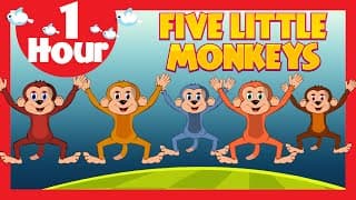 Five Little Monkeys Jumping On The Bed Kids Rhymes | Animation Rhymes For Kids