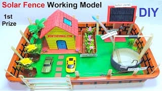 solar fence working model using solar panel | solar water pump working model