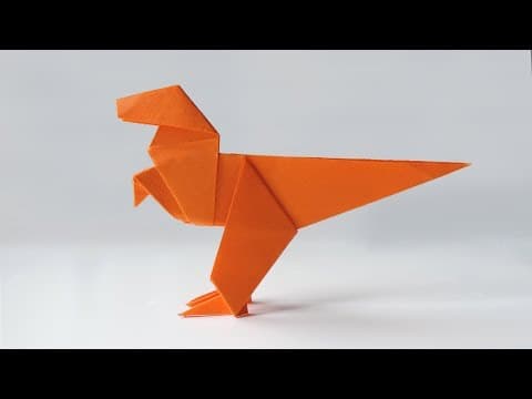 How to make a paper dinosaur-easy origami dino folding tutorial