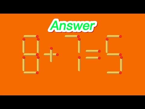 Matchstick puzzle | Brain Games, Move only 1 stick to make equation correct #8