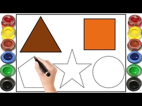Shapes Drawing Shapes Colors Triangle Circle Square Shapes names 2D Shapes Drawing for kids