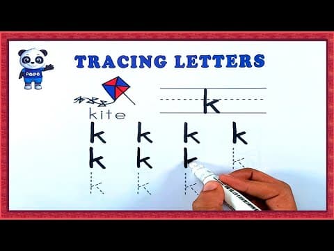 Tracing - tracing letter k - practice writing letter k - kids learning videos for kids