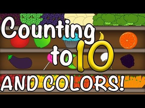 Colors and counting 1 to 10 - educational counting video for children - grocery store kids