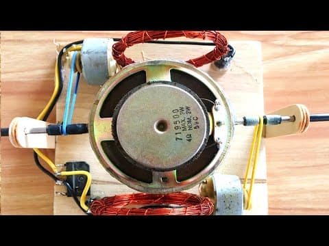 Super Free Energy Generator Using DC Motor from Speakers Running New Creative Ideas