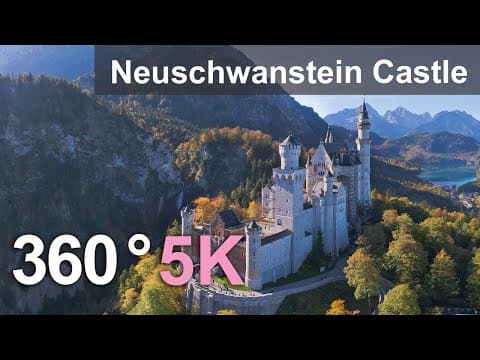 Neuschwanstein castle,germany. aerial 360 video in 5k i full documentary