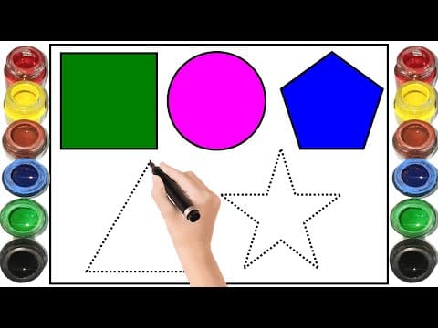 2D Shapes Drawing Shapes Drawing Triangle Star Square Shapes colours for kids Shapes Name