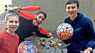Water Bottle Flips And Trick Shots w And JugglinJosh Horton|Thats Amazing
