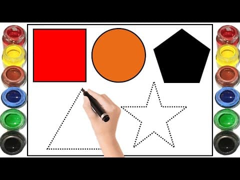 Shapes drawing shapes colors shapes name square Circle pentagon 2D shapes drawing for kids