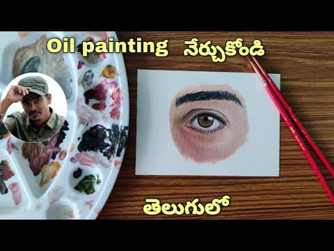 How to Paint a Realistic Eye | Oil painting tutorial | Step by step in telugu