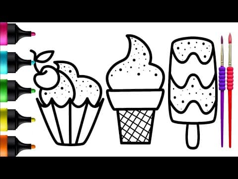 Create Your Own Ice Cream Masterpiece with Three Flavors | Drawing, Painting for Kids, Toddlers