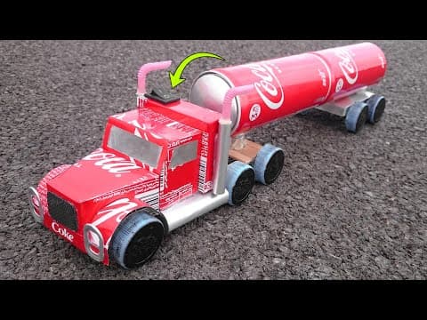 Amazing Truck made of soda cans and a DC motor