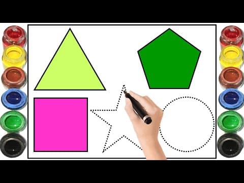 Shapes drawing learn shapes name Pentagon Triangle Square Shapes colors Shapes song