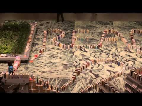 Book Domino Chain World Record at the Seattle Public Library