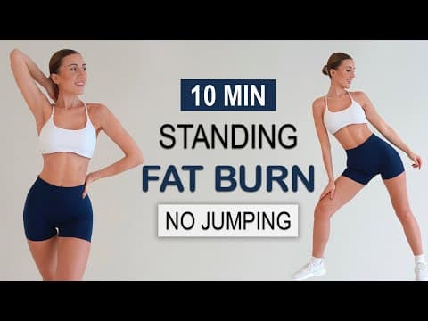 10 MIN INTENSE FAT BURNING CARDIO | All Standing - No Jumping, No Repeat, Knee + Wrist Friendly