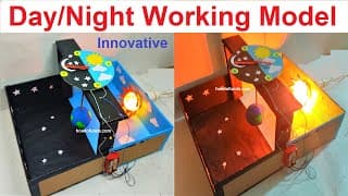 day and night science project working model - innovative inspire science project - diy