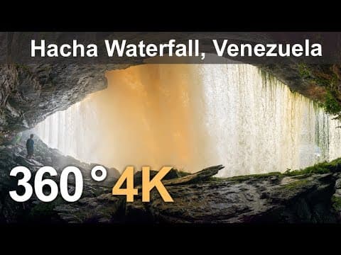 360°,canaima lagoon,venezuela. part ii. hacha waterfall. 4k aerial video i full documentary